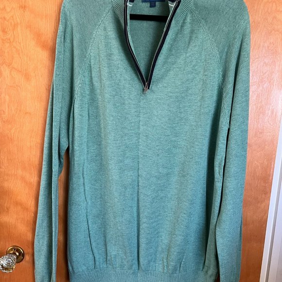 Heather Green Quarter-Zip Sweater // Fairlane Men's Size XL - Picture 3 of 5